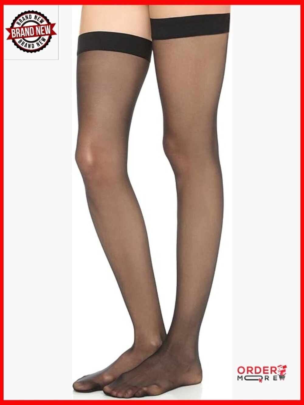 Stay-Up Thigh Highs Stretch Seamless Hosiery Sheer Net